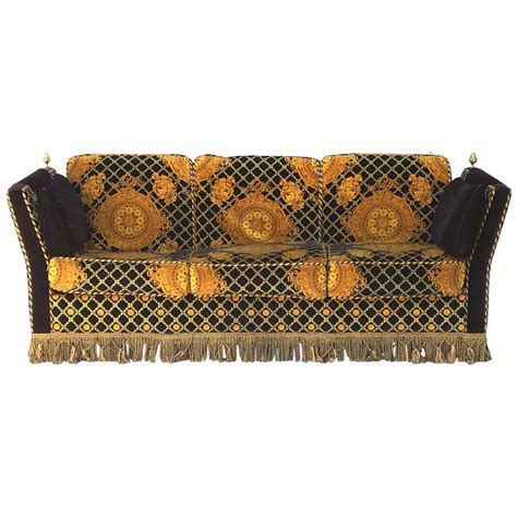 versace rolled arm sofa|Versace sofa price.